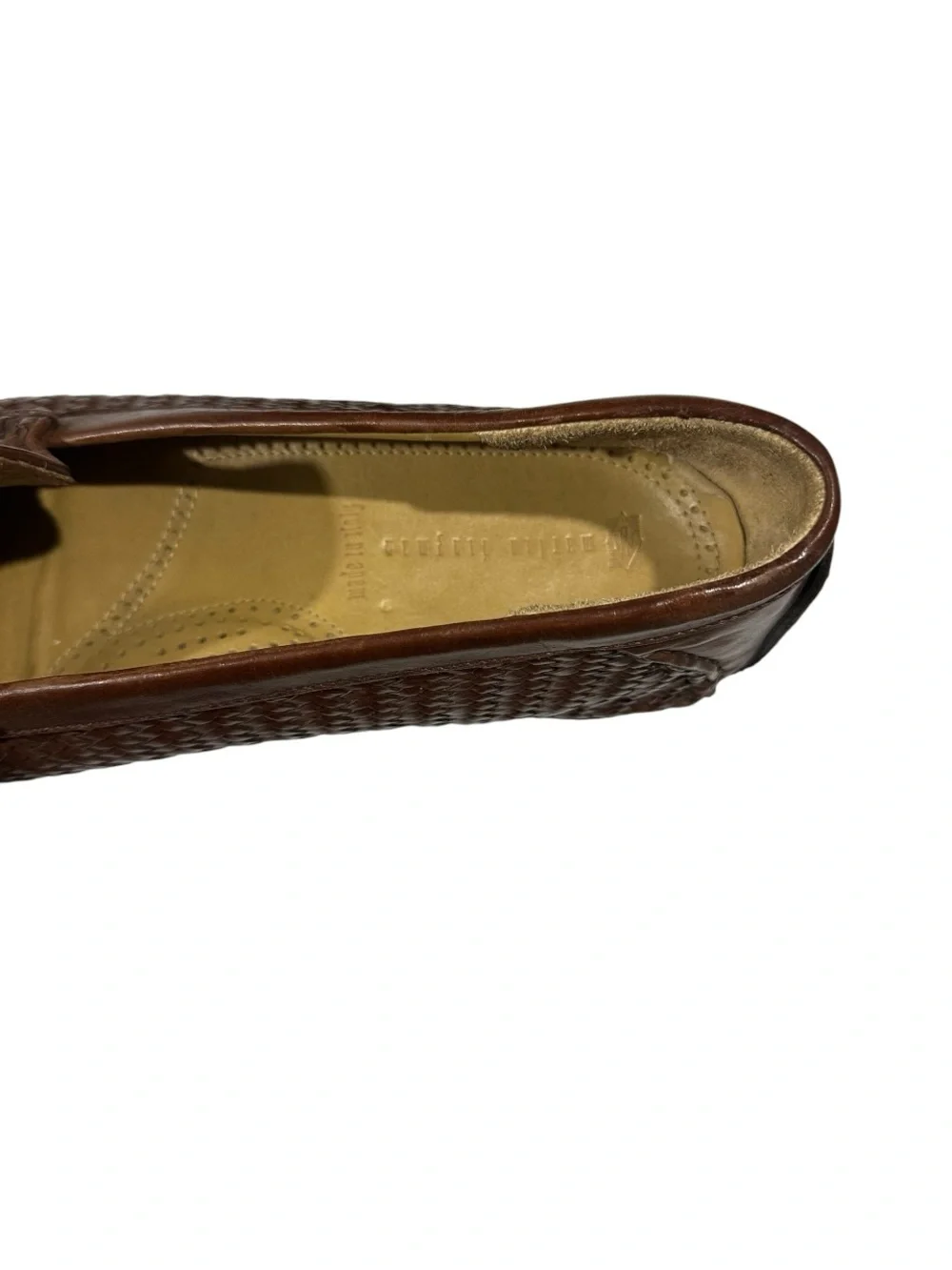 Martin Dingman Men's Brown Woven Leather Loafers Made in Italy size 10.5